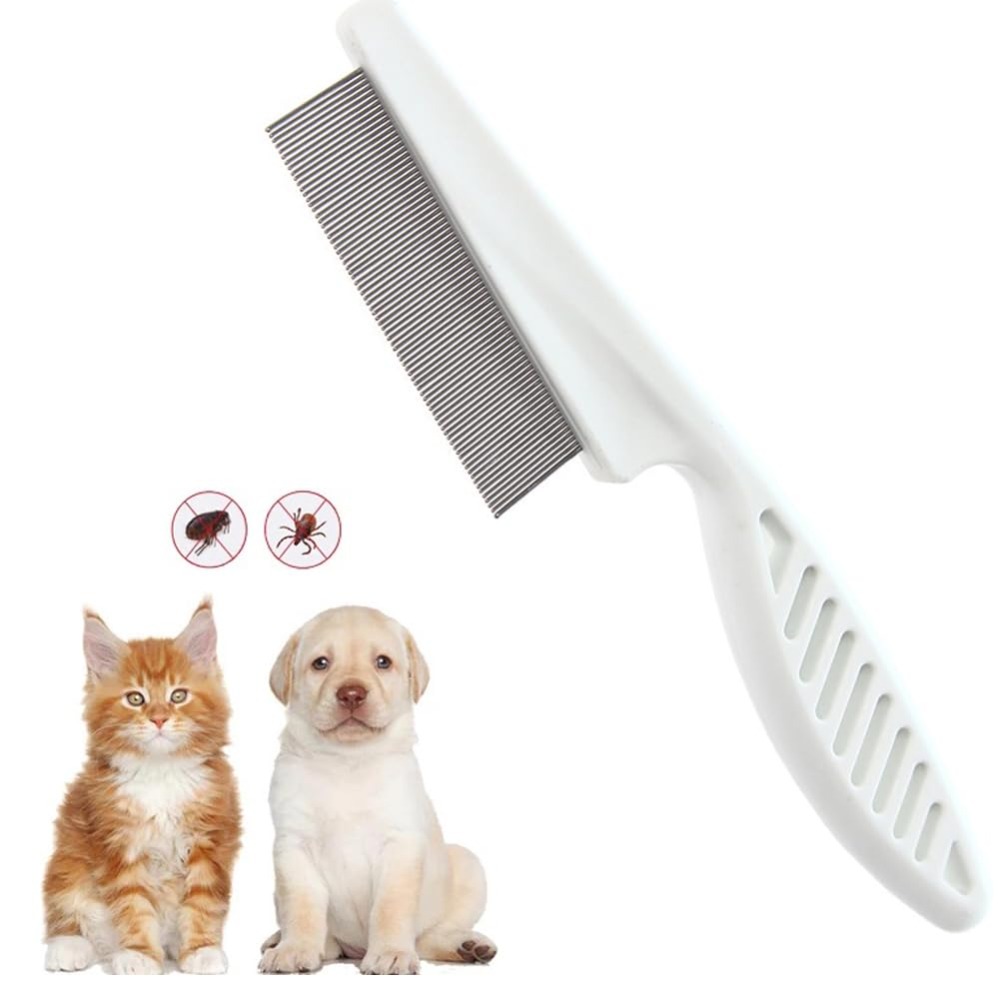 Flea Comb for Dogs and Cats Pe - Flea Comb Fine Tooth Pet Tear Stain 评论和价格